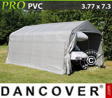 Tente de stockage  3,77x7,3x3,24m PVC, Gris