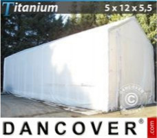 Tente de stockage 5x12x4,5x5,5m, Blanc