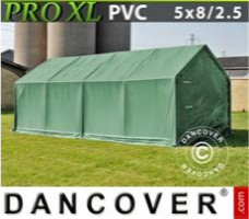 Tente de stockage  5x8x2,5x3,3m, PVC, Vert